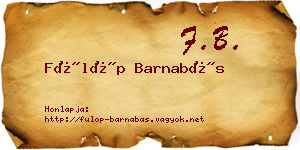 Fülöp Barnabás névjegykártya