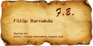 Fülöp Barnabás névjegykártya