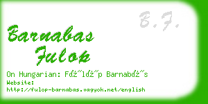 barnabas fulop business card